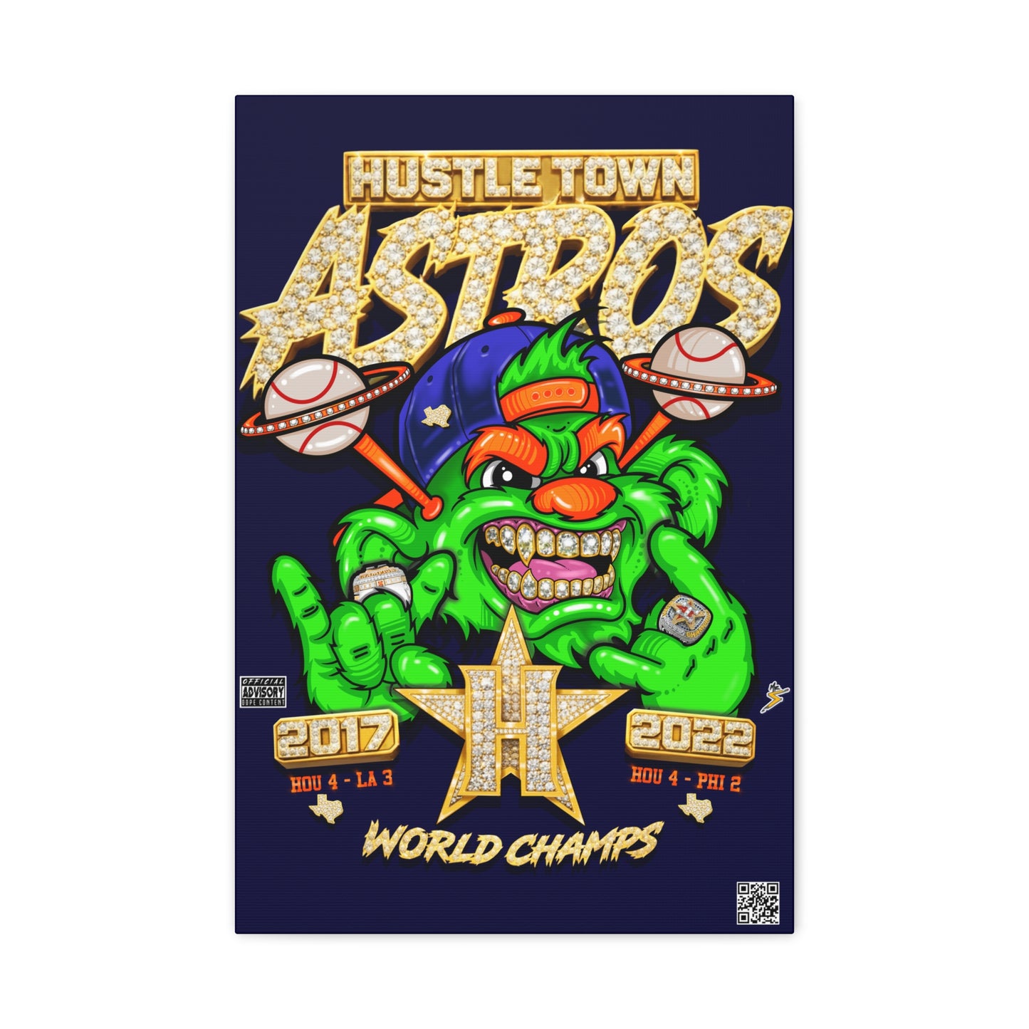 “Hustle Town Astros Orbit 2.0” - Matte Canvas, Stretched, 1.25"
