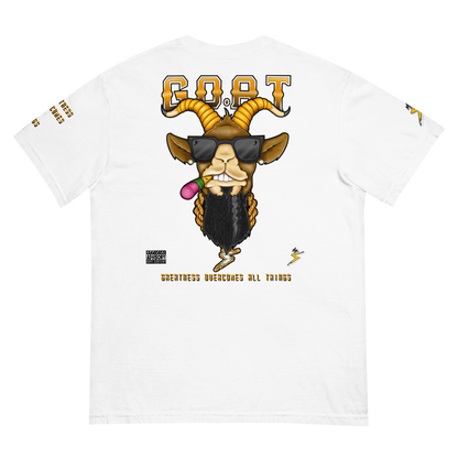 “G.O.A.T” Unisex garment-dyed heavyweight t-shirt